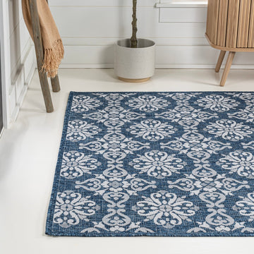 Amora Traditional Mediterranean Tile Design Indoor/Outdoor Area Rug
